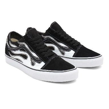 Vans Flame Old Skool Black Classic Mens Womens - (Flame) black/white VN0A38G1K68 Shoes