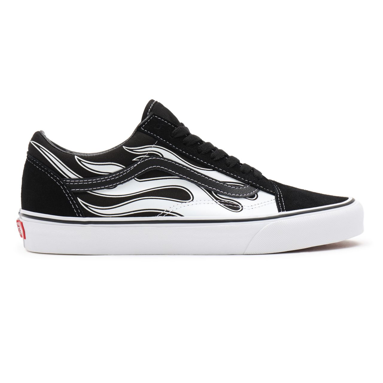 Vans Flame Old Skool Black Classic Mens Womens - (Flame) black/white VN0A38G1K68 Shoes