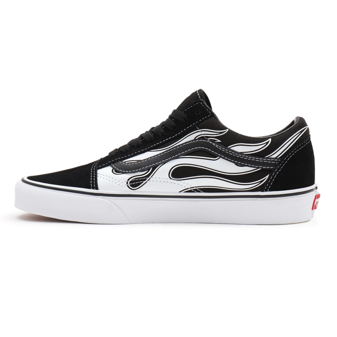 Vans Flame Old Skool Black Classic Mens Womens - (Flame) black/white VN0A38G1K68 Shoes