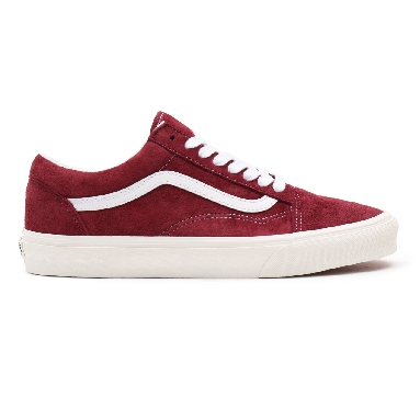 Vans Pig Suede Old Skool Red Classic Mens Womens - (Pig Suede) pomegranate/snow white VN0A38G19G8 Shoes