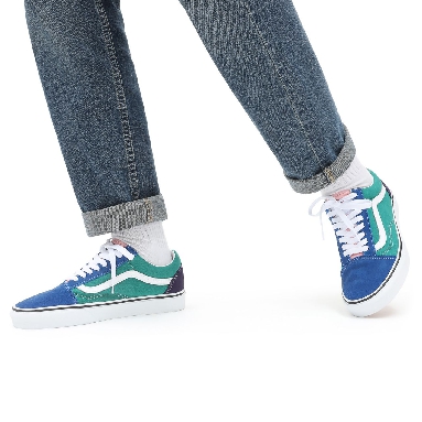 Vans Retro Court Old Skool Blue Classic Mens Womens - (Retro Court) multi/true white VN0A38G19EJ Shoes