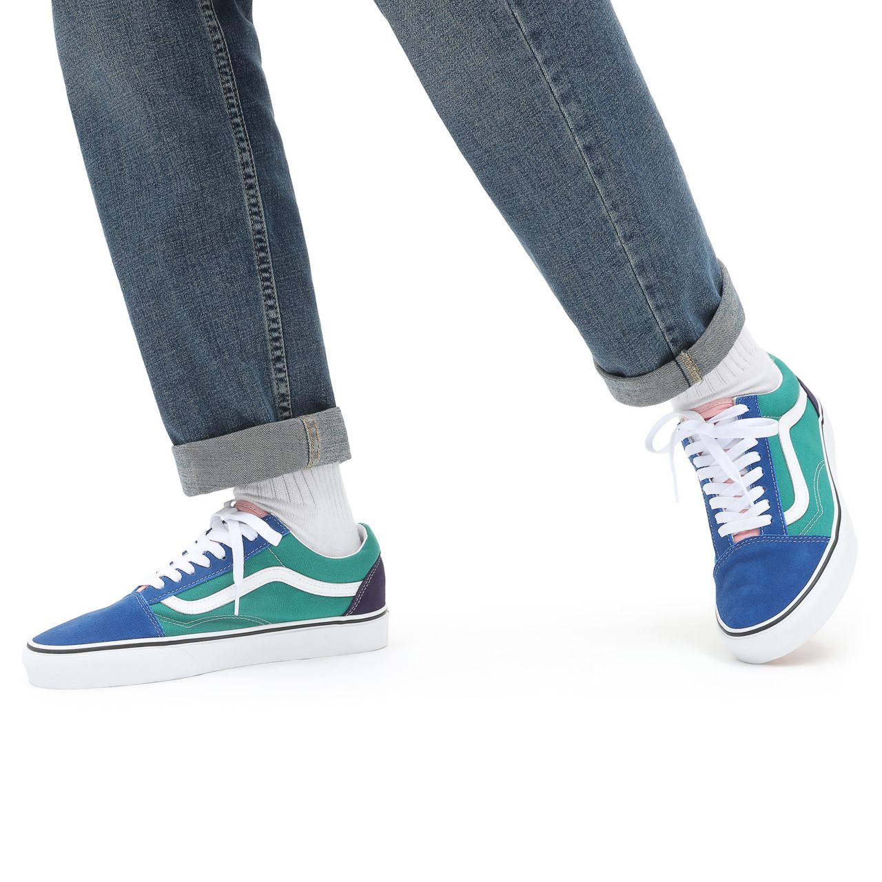 Vans Retro Court Old Skool Blue Classic Mens Womens - (Retro Court) multi/true white VN0A38G19EJ Shoes