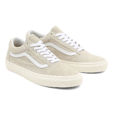 Vans Pig Suede Old Skool Beige Classic Mens Womens - (Pig Suede) Oatmeal/Snow White VN0A5JMI94V Shoes