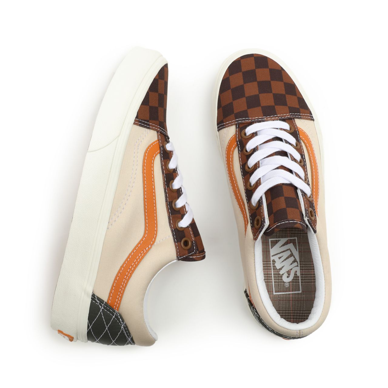 Vans Mixed Utility Old Skool Brown Classic Mens Womens - (Mixed Utility) Checkerboard/Multi VN0A5JMI94R Shoes