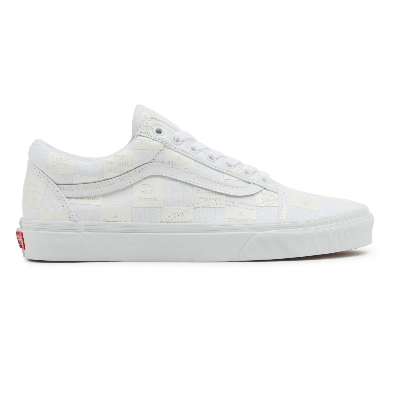 Vans DIY Checkerboard Old Skool White Classic Mens Womens - (Diy Checkerboard) True White VN0A5KRF8AX Shoes