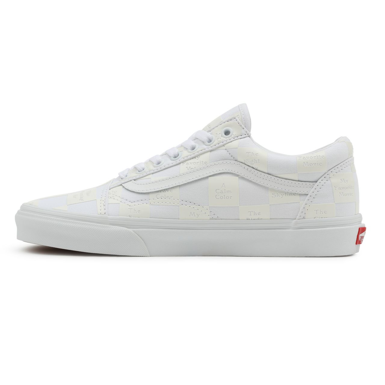 Vans DIY Checkerboard Old Skool White Classic Mens Womens - (Diy Checkerboard) True White VN0A5KRF8AX Shoes