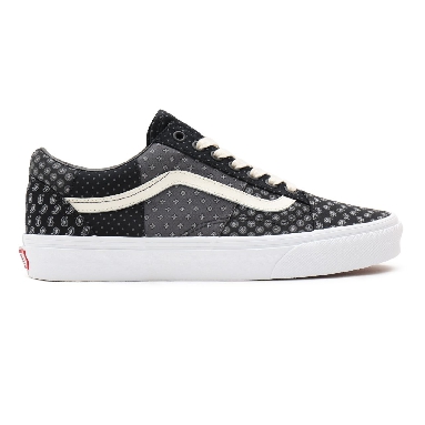 Vans Tie Print Patchwork Old Skool Black Classic Mens Womens - (Tie Print Patchwork) black/true white VN0A3WKT9XJ Shoes