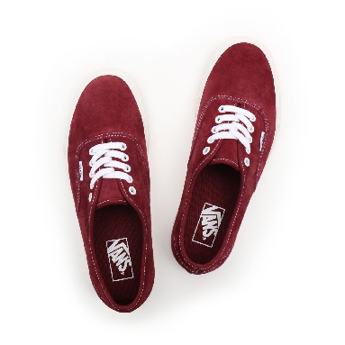 Vans Pig Suede Authentic Red Classic Mens Womens - (Pig Suede) pomegranate/snow white VN0A5HZS9G8 Shoes