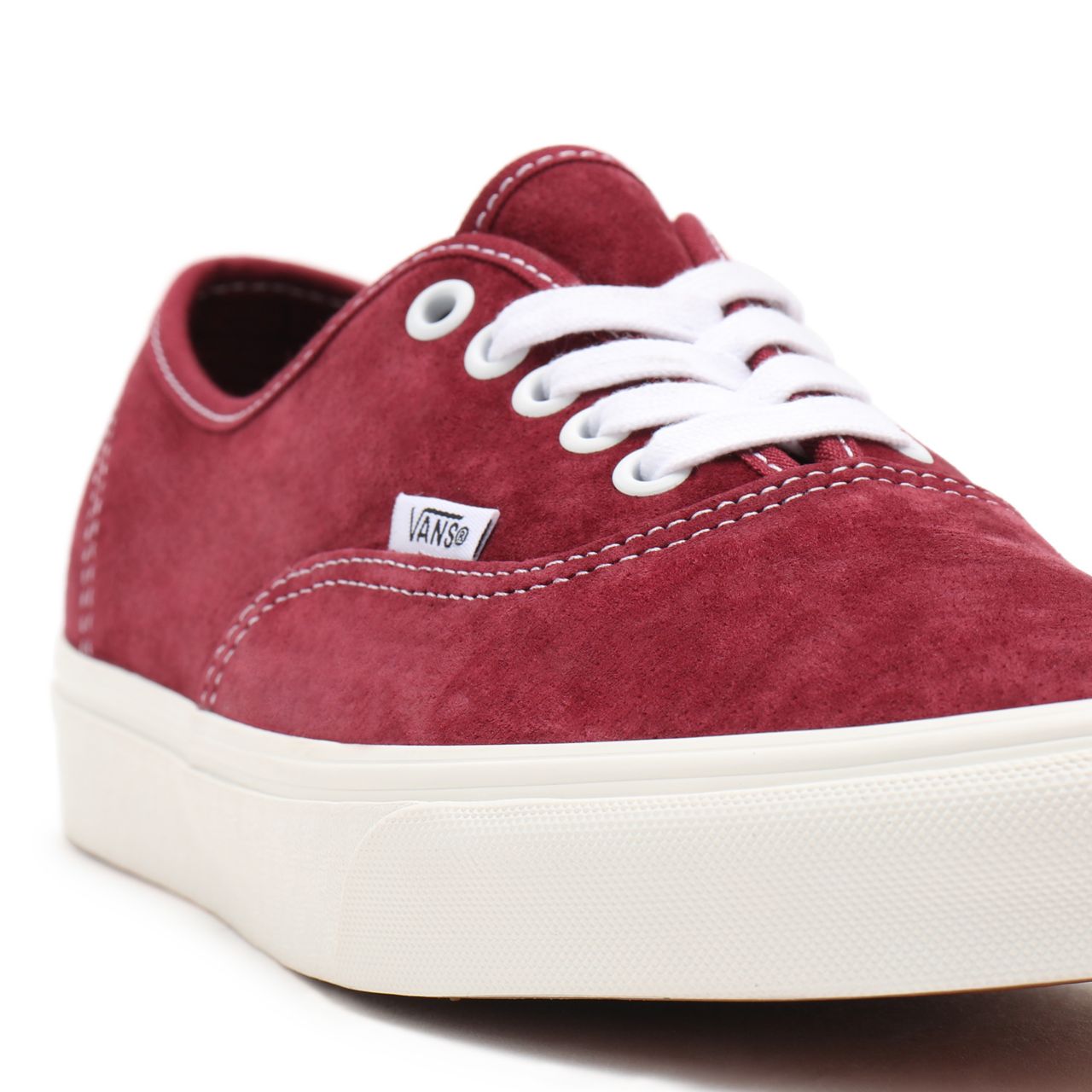 Vans Pig Suede Authentic Red Classic Mens Womens - (Pig Suede) pomegranate/snow white VN0A5HZS9G8 Shoes