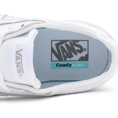 Vans Leather Lowland Comfycush White Classic Mens Womens - (Leather) True White/True White VN0A4TZYOER Shoes