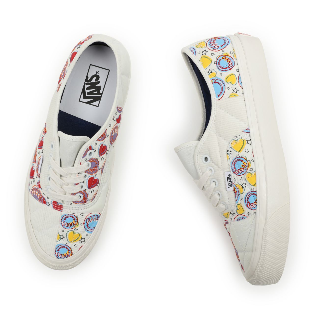 Vans Anaheim Factory Authentic 44 DX Multicolour Classic Mens Womens - (Anaheim Factory) Positivity Patchwork/Blanc De Blanc VN0A54F98FK Shoes