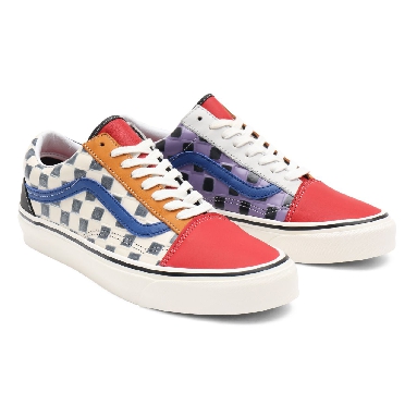 Vans Anahiem Factory Old Skool 36 DX Multicolour Classic Mens Womens - (Anaheim Factory) leather check/multi/red VN0A54F39XM Shoes