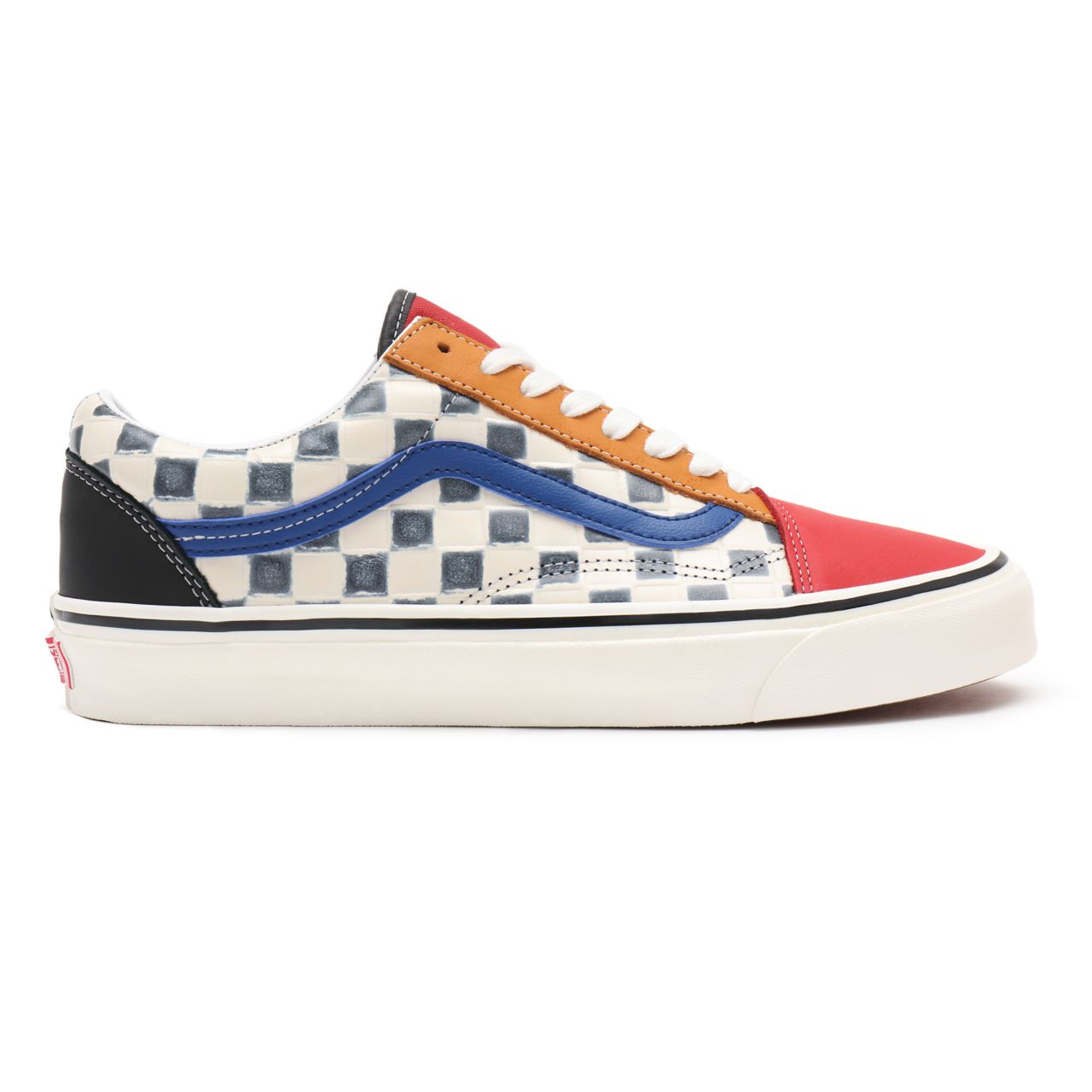 Vans Anahiem Factory Old Skool 36 DX Multicolour Classic Mens Womens - (Anaheim Factory) leather check/multi/red VN0A54F39XM Shoes