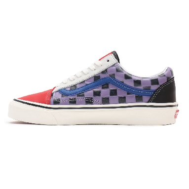 Vans Anahiem Factory Old Skool 36 DX Multicolour Classic Mens Womens - (Anaheim Factory) leather check/multi/red VN0A54F39XM Shoes