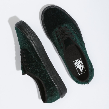 Vans Velvet Authentic Green Classic Mens Womens - (Velvet) Jungle Green/Black VN0A5KRD8E8 Shoes