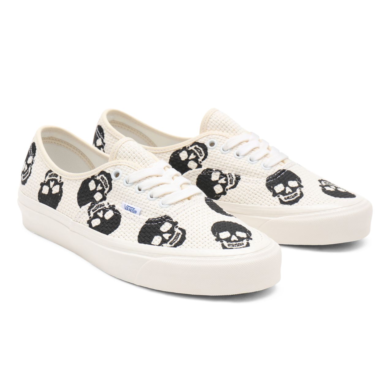 Vans Anaheim Factory Authentic 44 DX White Classic Mens Womens - (Anaheim Factory) needlepoint/skulls VN0A54F29GN Shoes