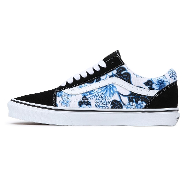 Vans Old Skool Floral Blue Classic Mens Womens - Blue/White VN0A7Q2JY6Z Shoes