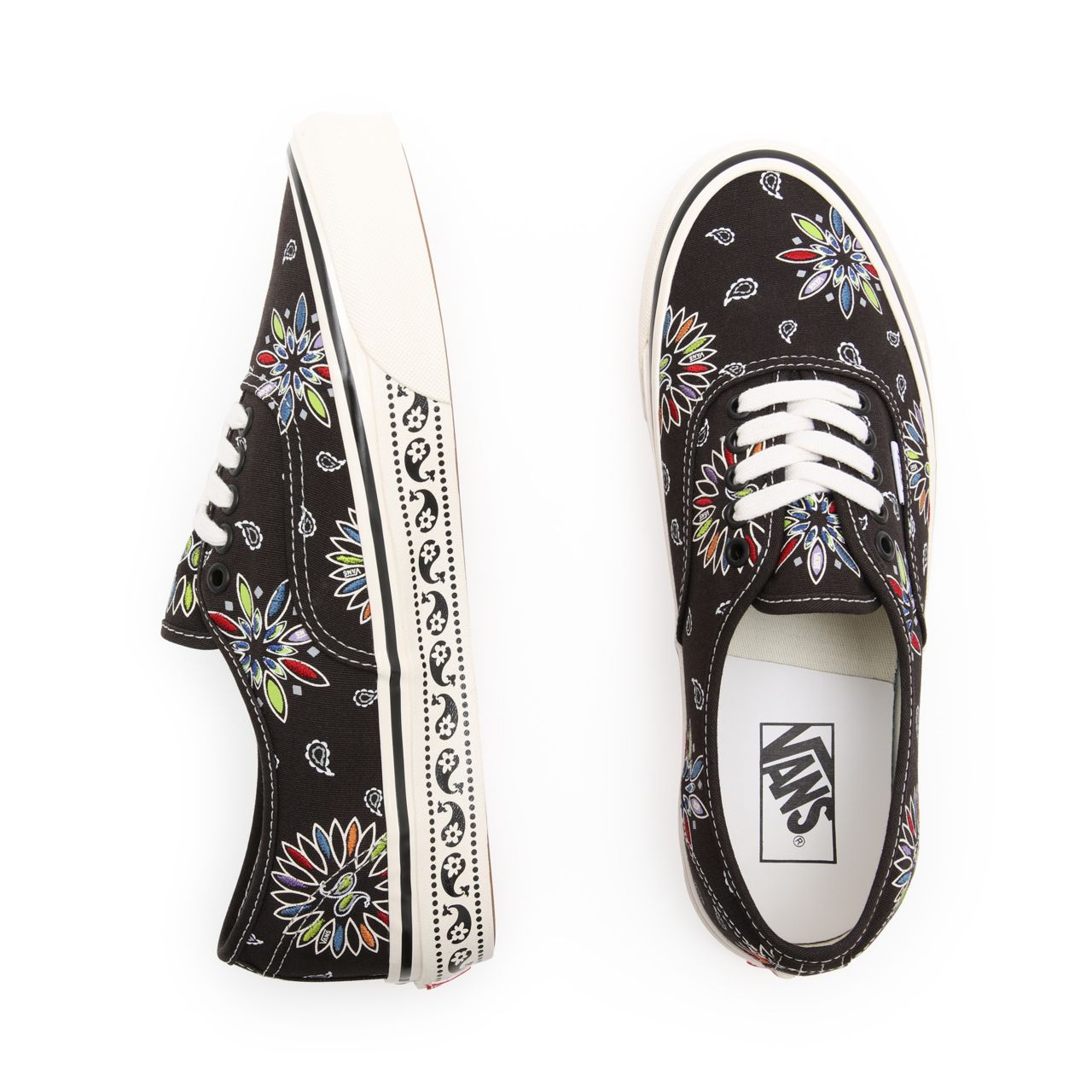 Vans Anaheim Factory Authentic 44 DX Black Classic Mens Womens - (Anaheim Factory) Vans paisley/black VN0A54F29GG Shoes