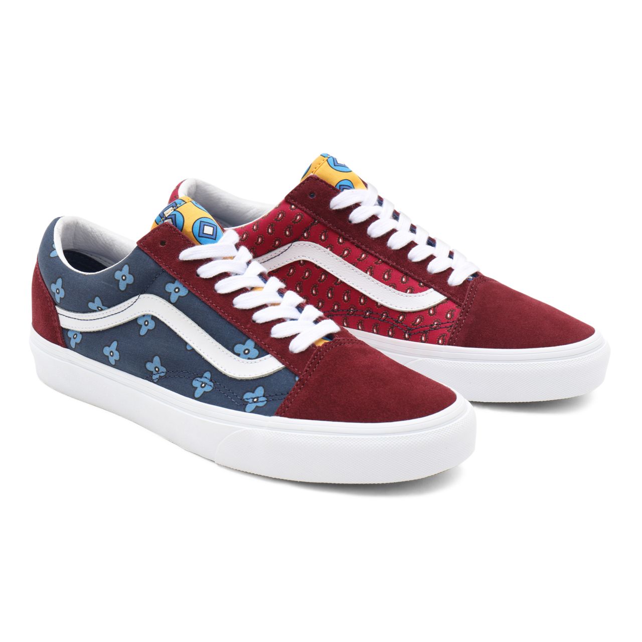 Vans Tie Print Mix Old Skool Multicolour Classic Mens Womens - (Tie Print Mix) port royale/multi VN0A38G19XI Shoes