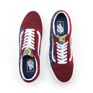 Vans Tie Print Mix Old Skool Multicolour Classic Mens Womens - (Tie Print Mix) port royale/multi VN0A38G19XI Shoes