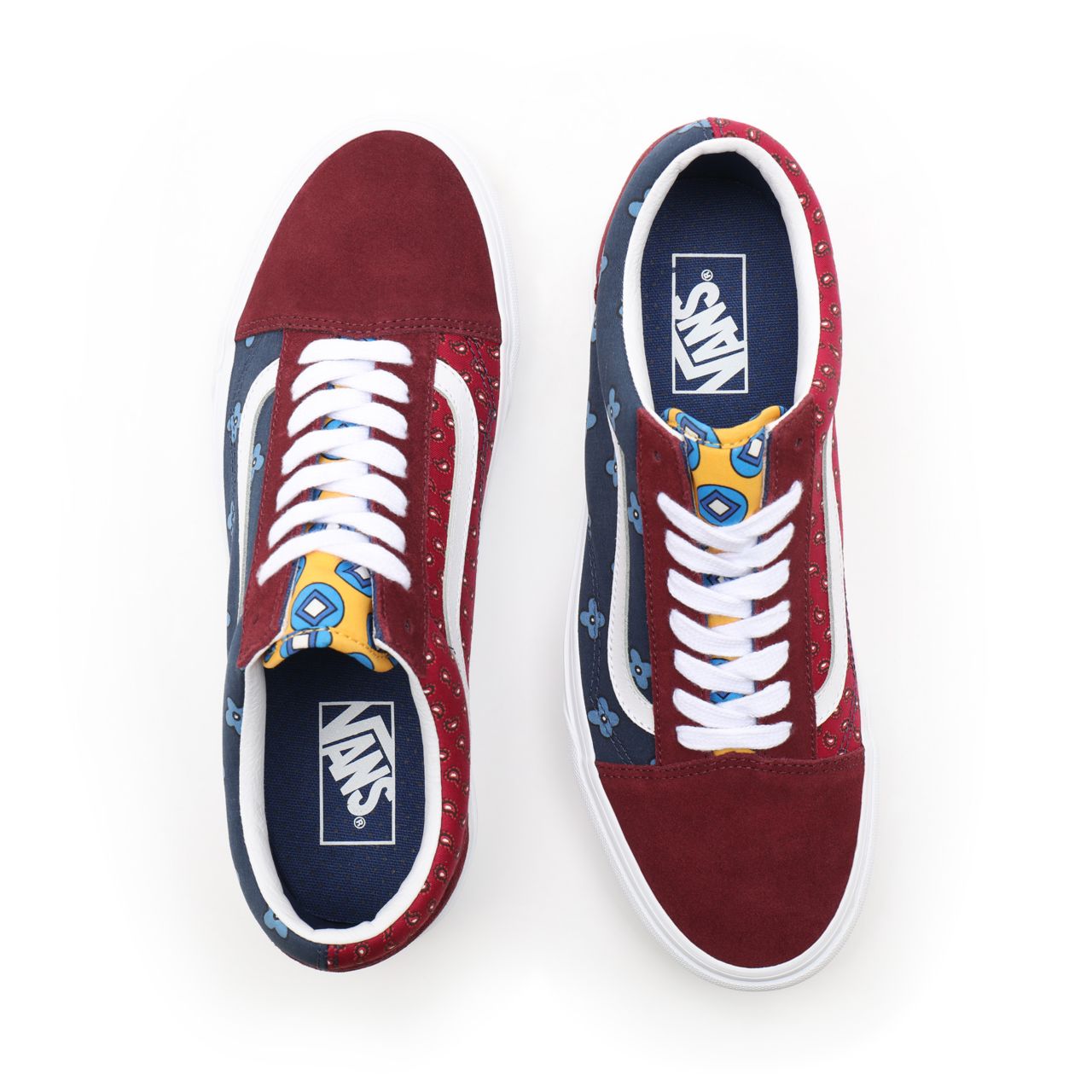 Vans Tie Print Mix Old Skool Multicolour Classic Mens Womens - (Tie Print Mix) port royale/multi VN0A38G19XI Shoes