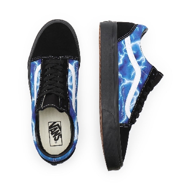 Vans Lightning Old Skool Blue Classic Mens Womens - (Lightning) black/blue VN0A3WKT9FT Shoes