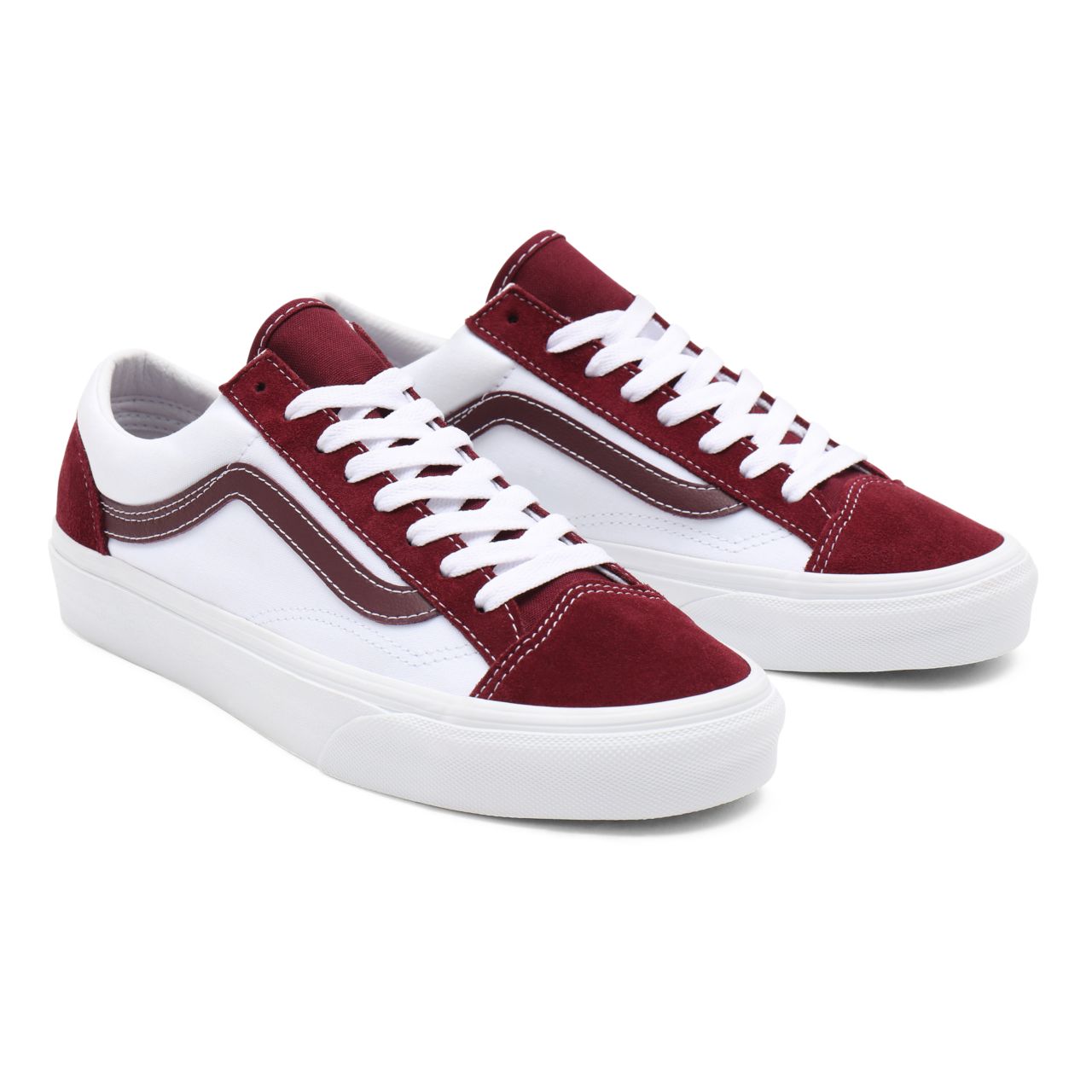 Vans Classic Sport Style 36 Red Classic Mens Womens - (Classic Sport) port royale/true white VN0A54F69YI Shoes