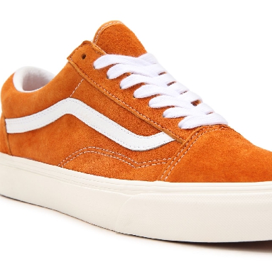 Vans Pig Suede Old Skool Orange Classic Mens Womens - (Pig Suede) desert sun/snow white VN0A38G19FZ Shoes