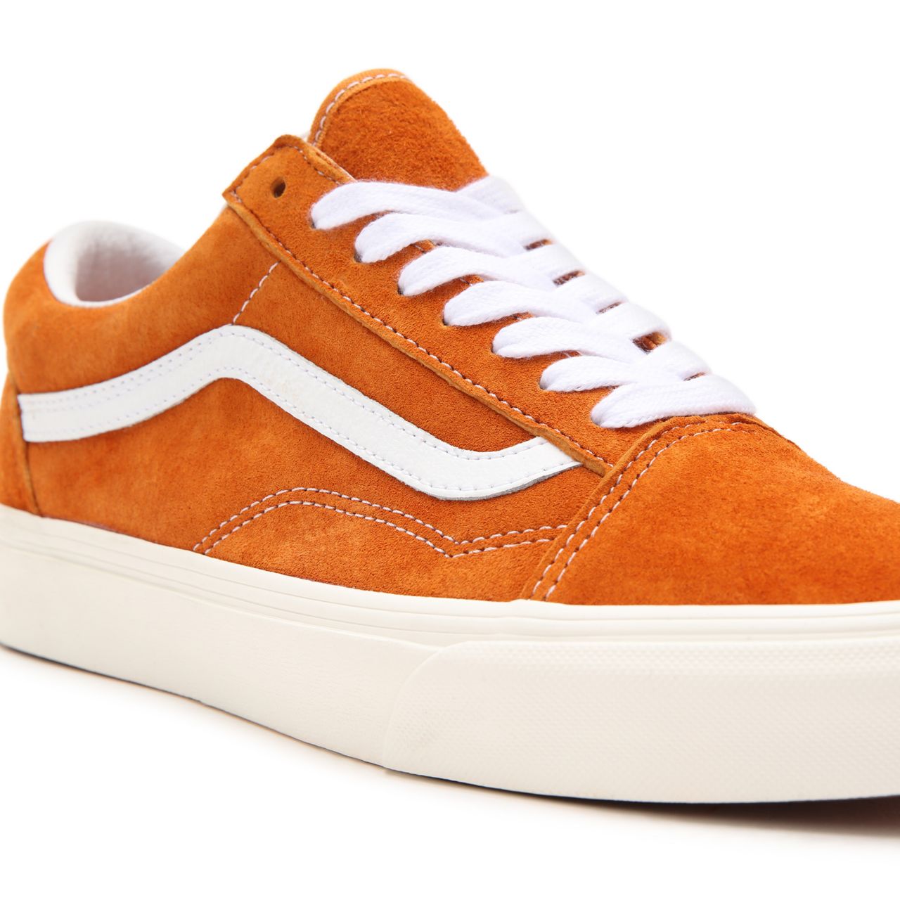 Vans Pig Suede Old Skool Orange Classic Mens Womens - (Pig Suede) desert sun/snow white VN0A38G19FZ Shoes