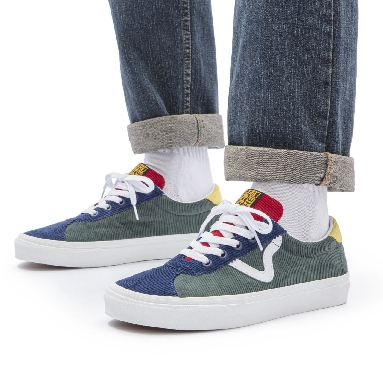 Vans Mixed Corduroy Vans Sport Multicolour Classic Mens Womens - (Mixed Corduroy) Multi/Jungle Green VN0A5KX794M Shoes