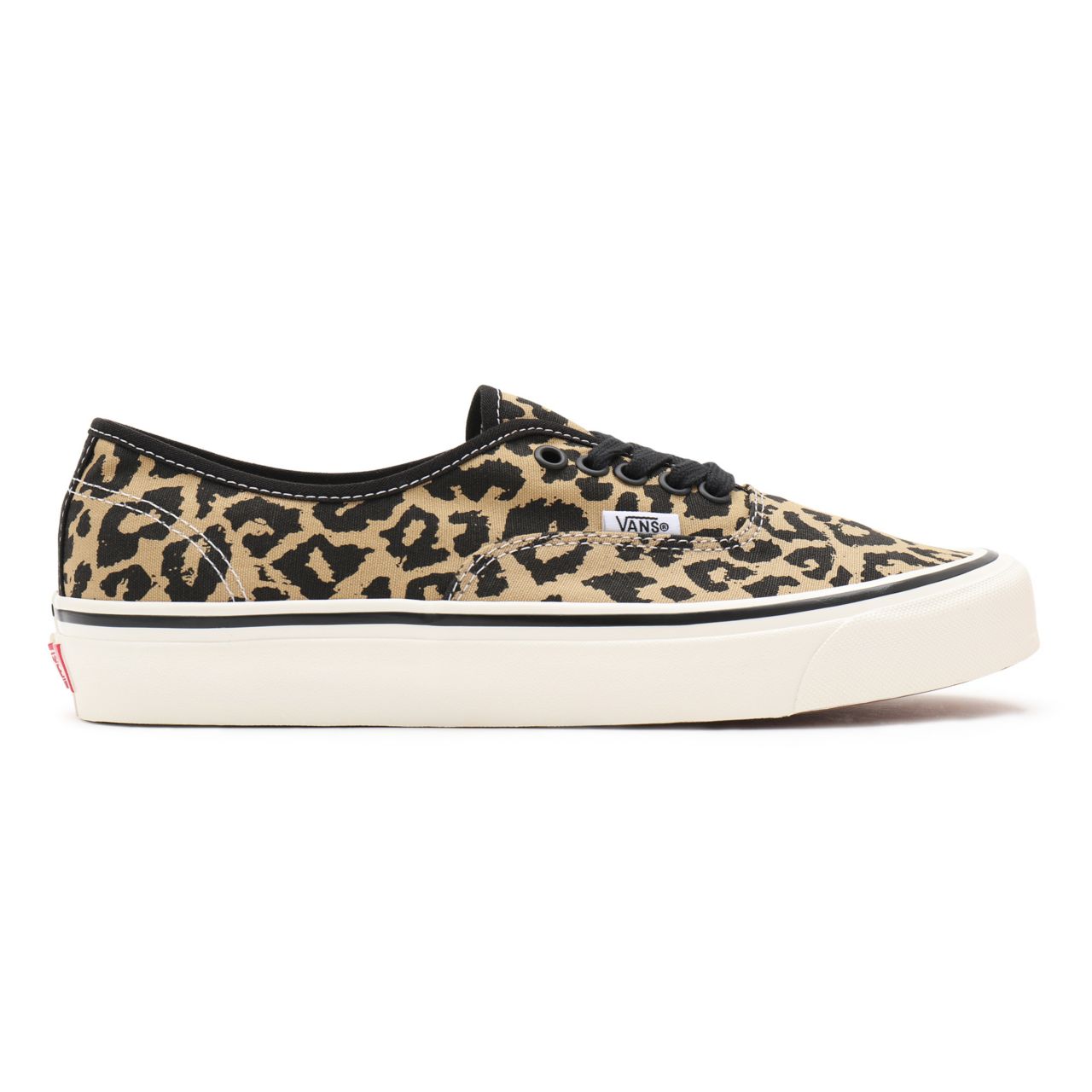 Vans Anaheim Factory Authentic 44 DX Black Classic Mens Womens - (Anaheim Factory) black/tan leopard VN0A54F29GI Shoes