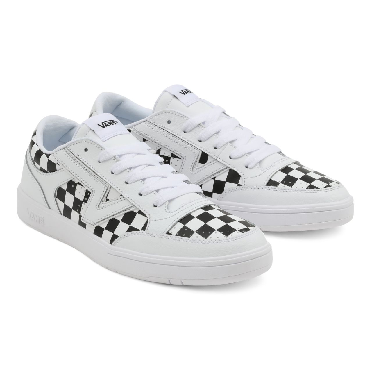 Vans Checkerboard Lowland ComfyCush Black Classic Mens Womens - (Checkerboard) True White/Black VN0A4TZY27I Shoes