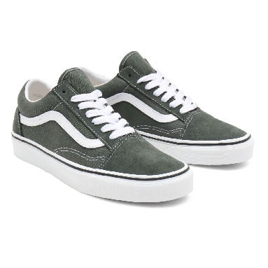 Vans Old Skool Green Classic Mens Womens - thyme/true white VN0A3WKT9GF Shoes