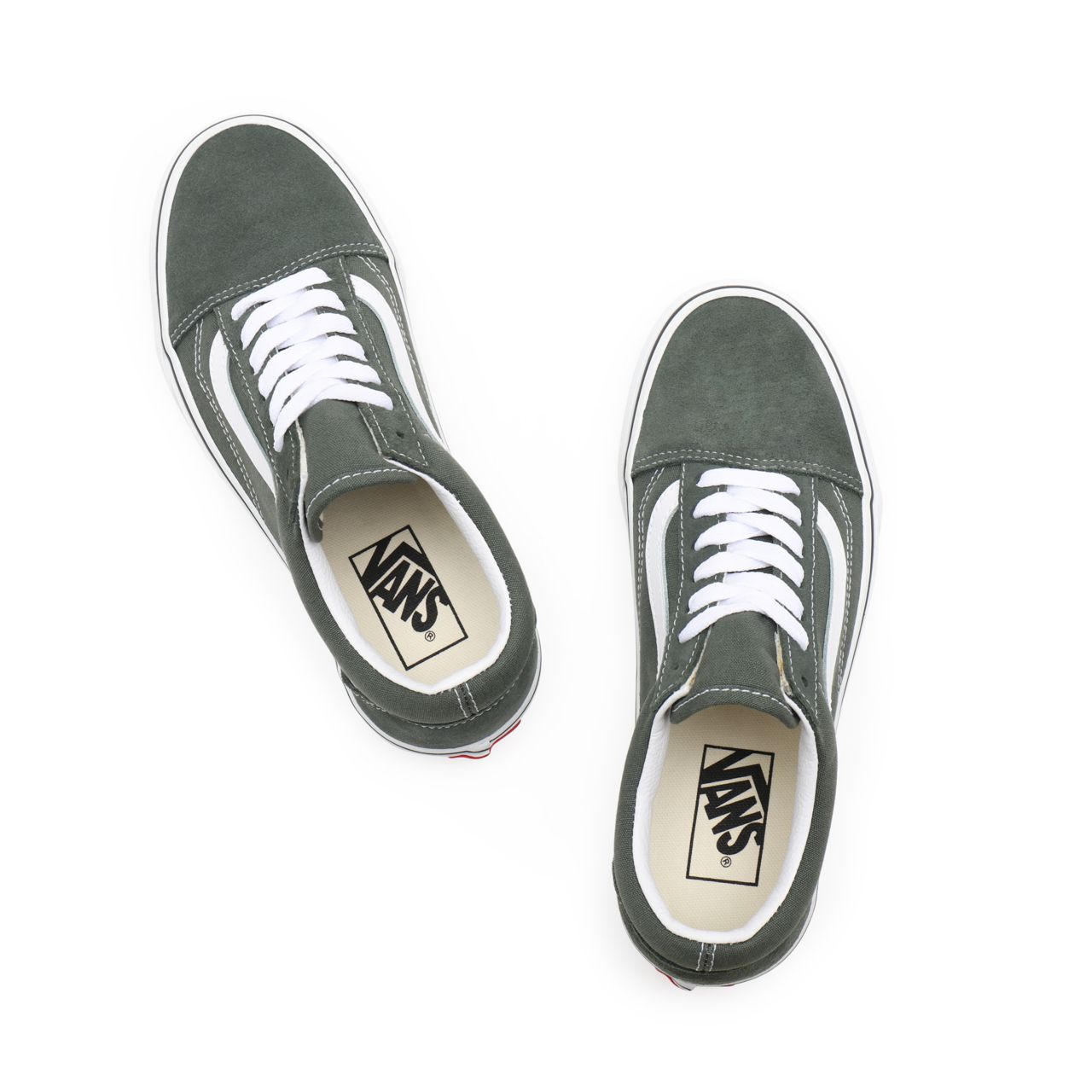 Vans Old Skool Green Classic Mens Womens - thyme/true white VN0A3WKT9GF Shoes