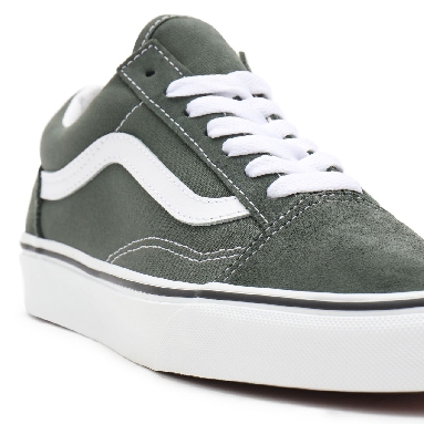 Vans Old Skool Green Classic Mens Womens - thyme/true white VN0A3WKT9GF Shoes