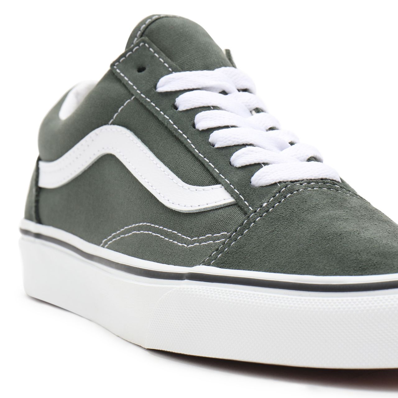 Vans Old Skool Green Classic Mens Womens - thyme/true white VN0A3WKT9GF Shoes