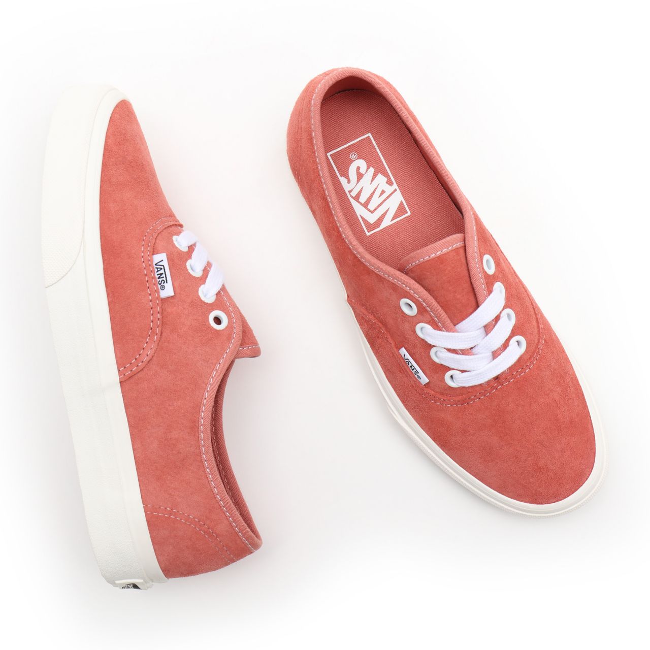 Vans Pig Suede Authentic Pink Classic Mens Womens - (Pig Suede) terra cotta/snow white VN0A5HZS9GA Shoes