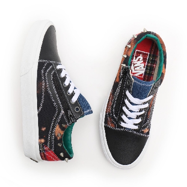 Vans Tartan Daze Old Skool Zip Multicolour Classic Mens Womens - (Tartan Daze) multi/acid dye VN0A34939GB Shoes