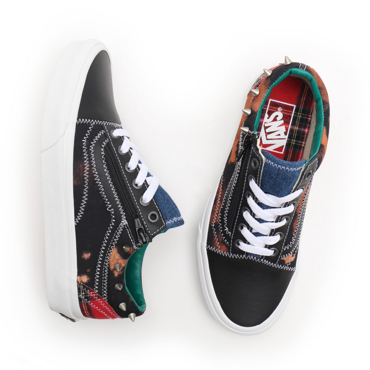 Vans Tartan Daze Old Skool Zip Multicolour Classic Mens Womens - (Tartan Daze) multi/acid dye VN0A34939GB Shoes