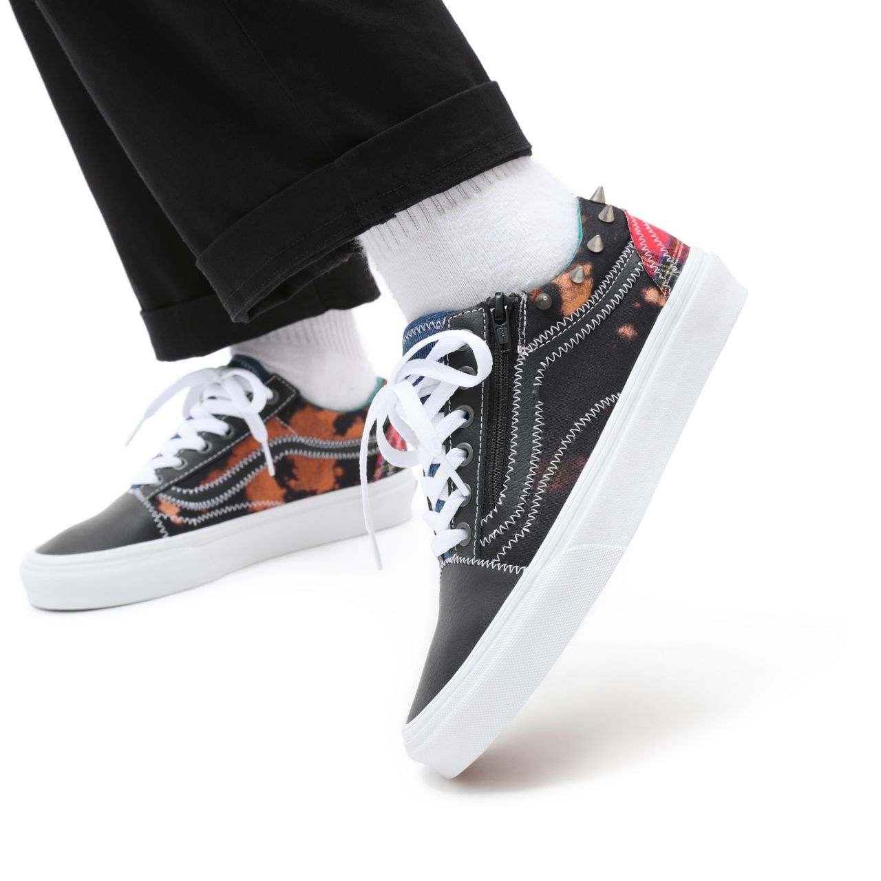 Vans Tartan Daze Old Skool Zip Multicolour Classic Mens Womens - (Tartan Daze) multi/acid dye VN0A34939GB Shoes