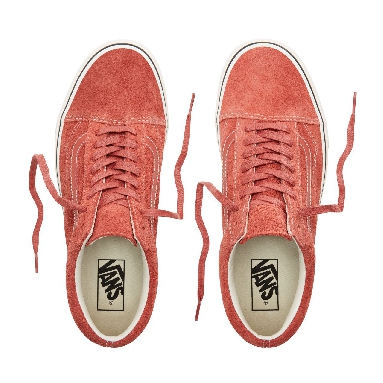 Vans Hairy Suede Old Skool Classic Mens Womens - (Hairy Suede) Hot Sauce/Snow White VN0A38G1UNG Shoes