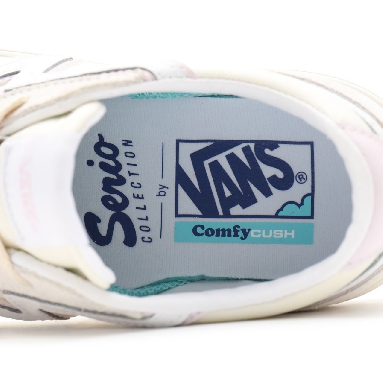 Vans Serio Collection Lowland ComfyCush White Classic Mens Womens - (Serio Collection) true white/orchid ice VN0A4TZY9QR Shoes