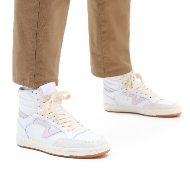 Vans Serio Collection Lowland Hi ComfyCush White Classic Mens Womens - (Serio Collection) true white/orchid ice VN0A5DY99QR Shoes