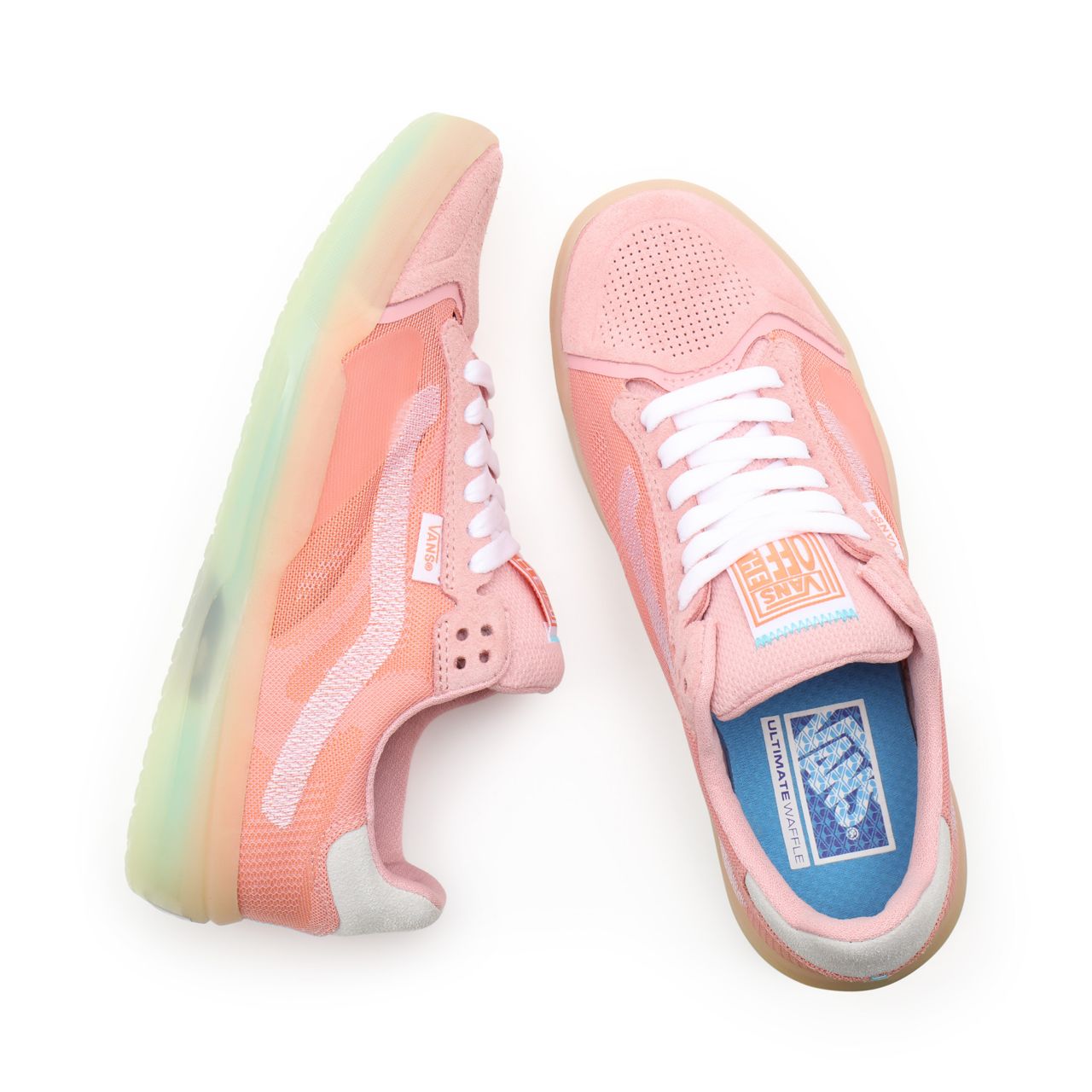 Vans Two-Tone EVDNT UltimateWaffle Pink Classic Mens Womens - (Two-Tone) powder pink/waxy yellow VN0A5DY79LR Shoes