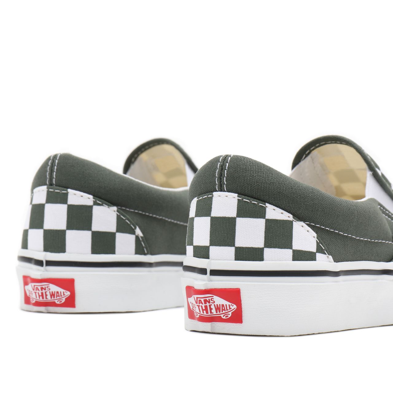 Vans Checkerboard Classic Slip-On Green Classic Mens Womens - (Checkerboard) thyme/true white VN0A33TB9HO Shoes