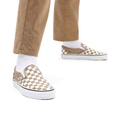 Vans Checkerboard Classic Slip-On Brown Classic Mens Womens - (Checkerboard) bronze age/true white VN0A33TB9EY Shoes