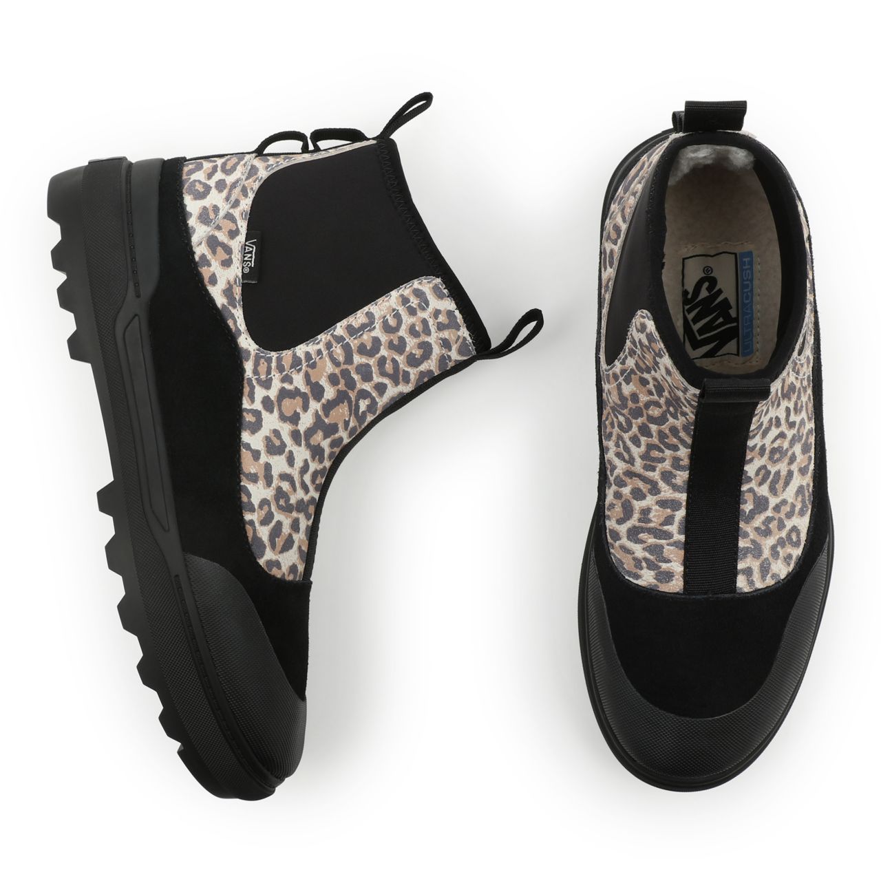 Vans Cheetah Colfax Boot Black Classic Womens - (Cheetah) Whitecap Gray/Black VN0A5HFA8SC Shoes