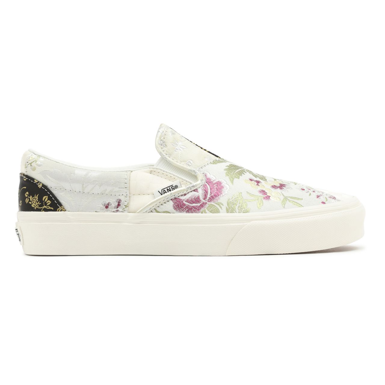 Vans Brocade Classic Slip-On Multicolour Classic Womens - (Brocade) Patchwork/True White VN0A5JMH8L8 Shoes