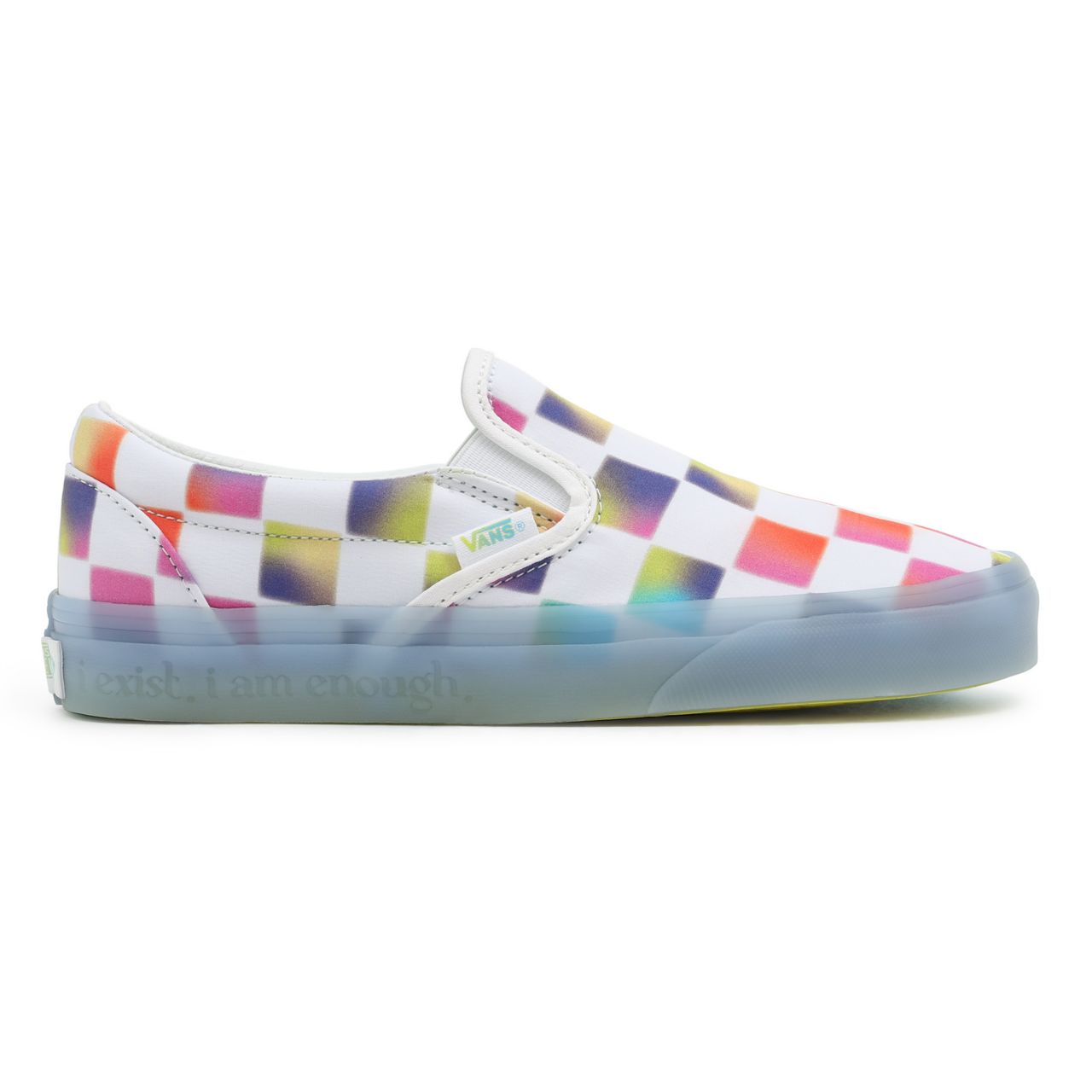 Vans Cultivate Care Classic Slip-On Multicolour Classic Womens - (Cultivate Care) Soft Check/Blue Gum VN000XG88MC Shoes