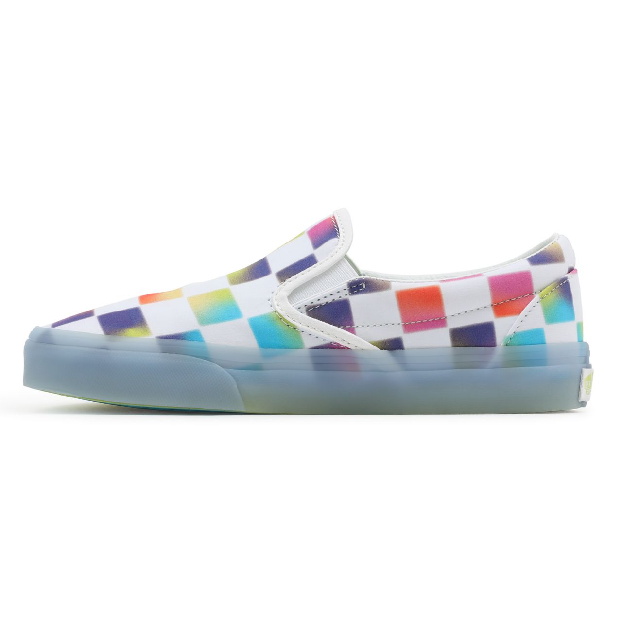 Vans Cultivate Care Classic Slip-On Multicolour Classic Womens - (Cultivate Care) Soft Check/Blue Gum VN000XG88MC Shoes